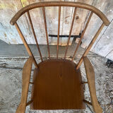 Antique BAUMANN Fan Chair Wood + Vintage Cushions #D877