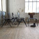 Set de 6 chaises "Marteau" acajou thermomoulé