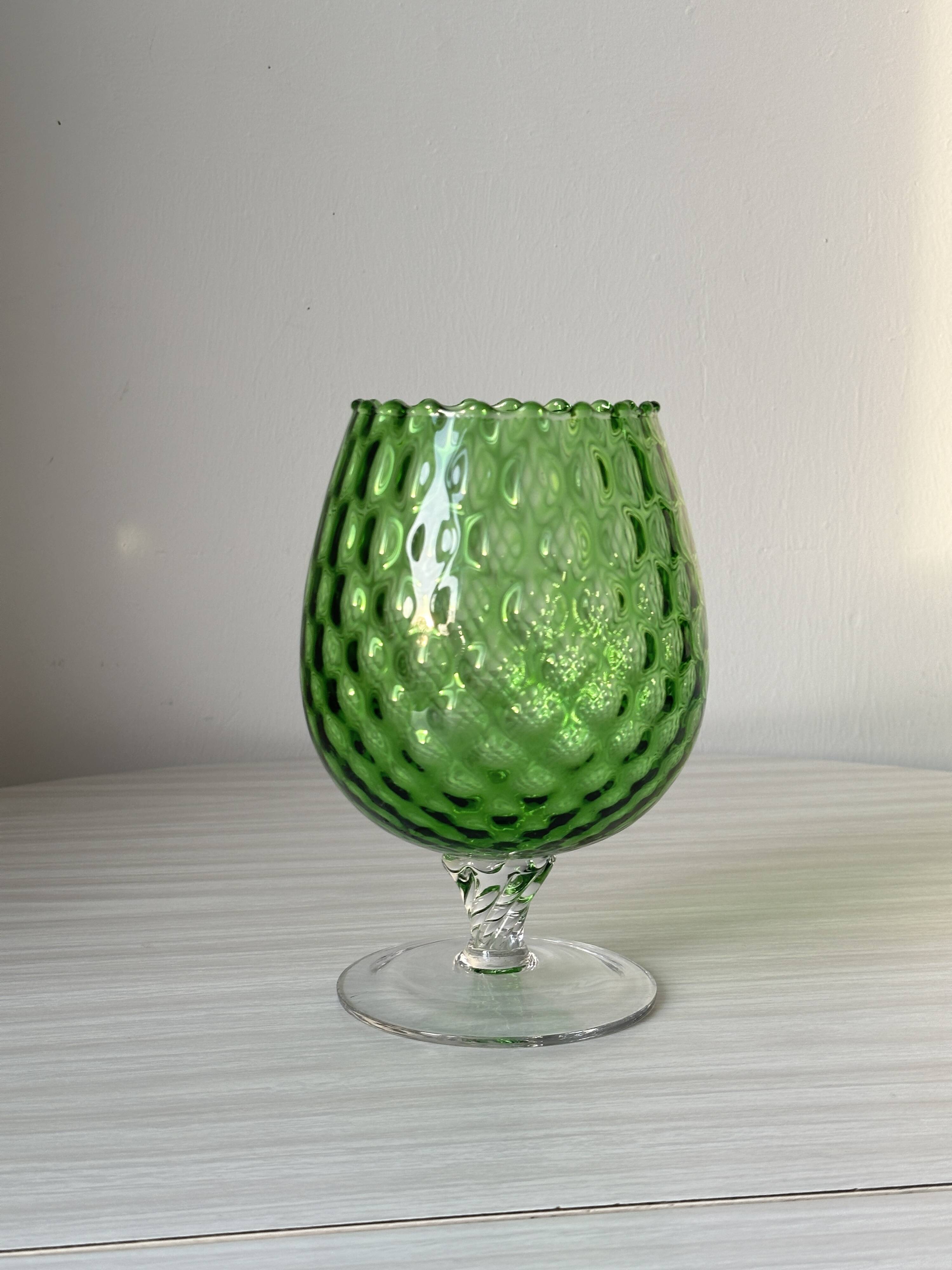 Large translucent green empoli vase