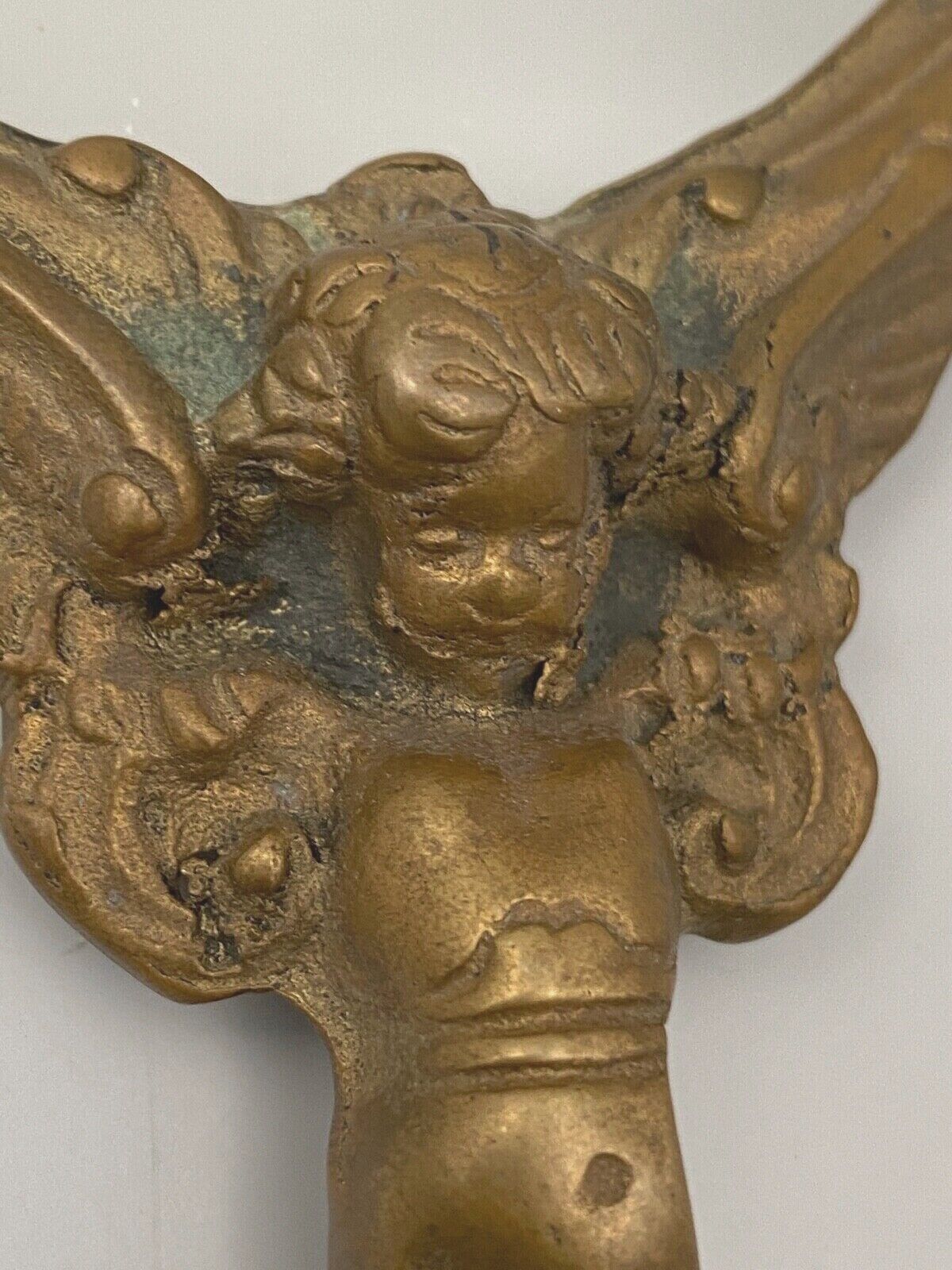 Bronze hand face of the middle XXe decor d'angelot