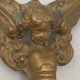 Bronze hand face of the middle XXe decor d'angelot
