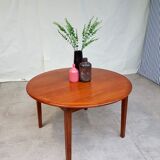 Danish teak round extending dining table