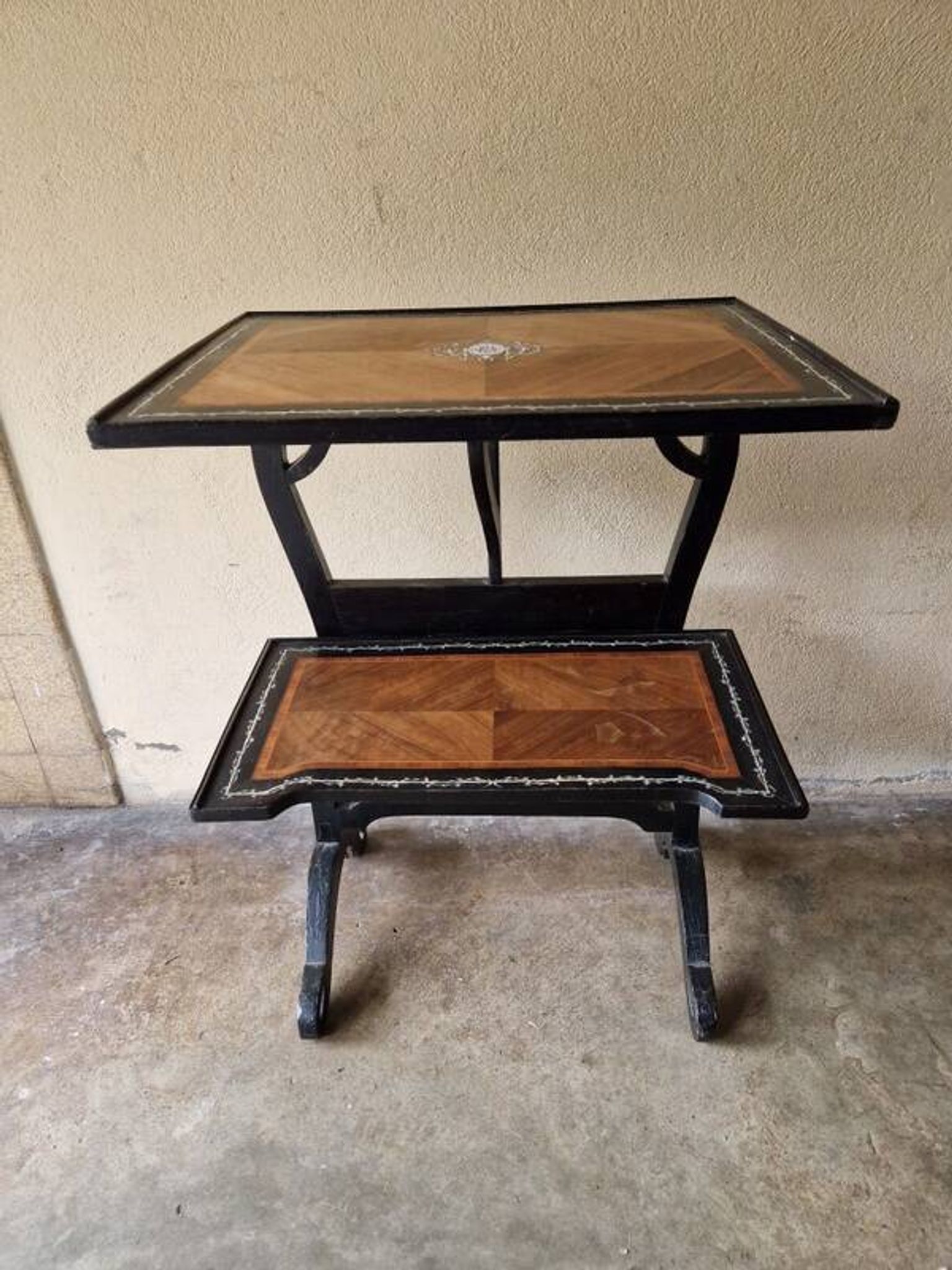 Maison Alphonse Giroux - Table, mute or writing server with 2 low shelves