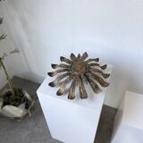 Ceiling or wall light with sun motif, brass, 1950s