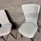 Set of 6 Baumann Essor model chairs in white imitation leather