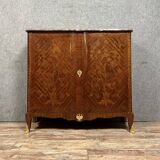 Louis XV style crossbow sideboard in noble wood marquetry circa 1850