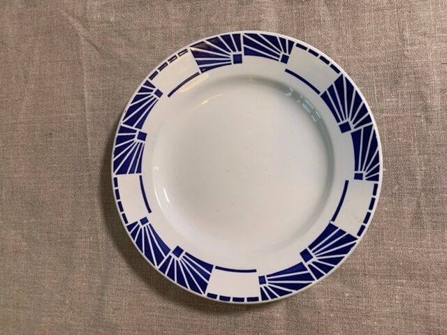 6 flat plates model Dombasles Sarreguemines France Art Deco