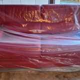 Chateau d'Ax red buffalo leather 3-seater sofa