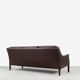 Mid-Century Modern Vintage Danish 3-seater Chocolate Leather Sofa, 1960s