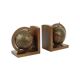 Vintage Set of Wooden Globe Bookends from the 1970s