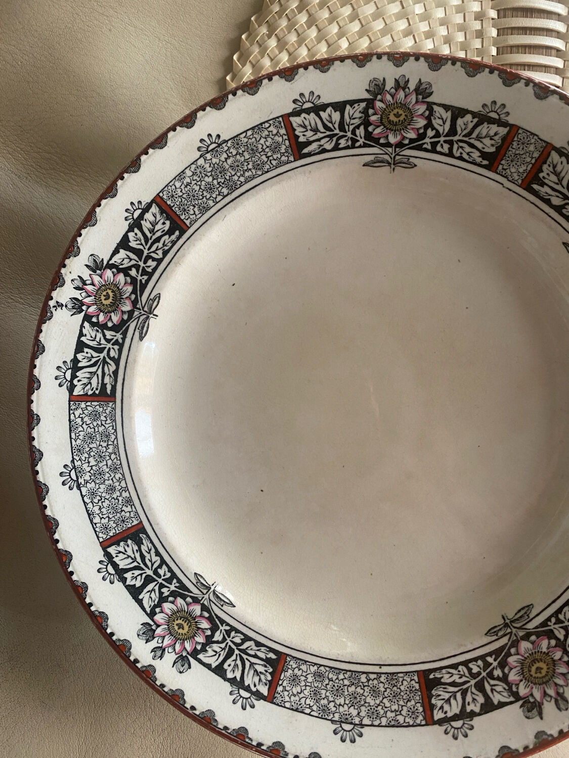 Mounted ironstone plate stamped Wedgwood