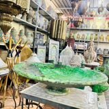 Large green ceramic plate by Tamegroute - 60 cm