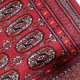 Handmade vintage Uzbek Bukhara rug 86cm x 125cm, 1960s