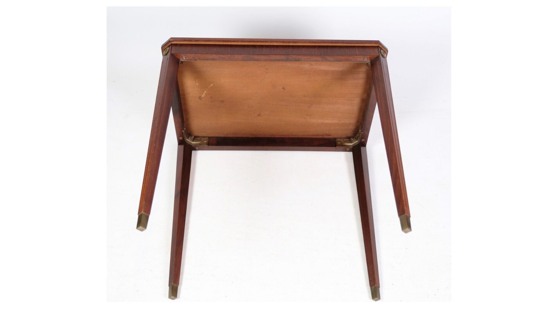 Side table decorated with bronze ornaments in light mahogany