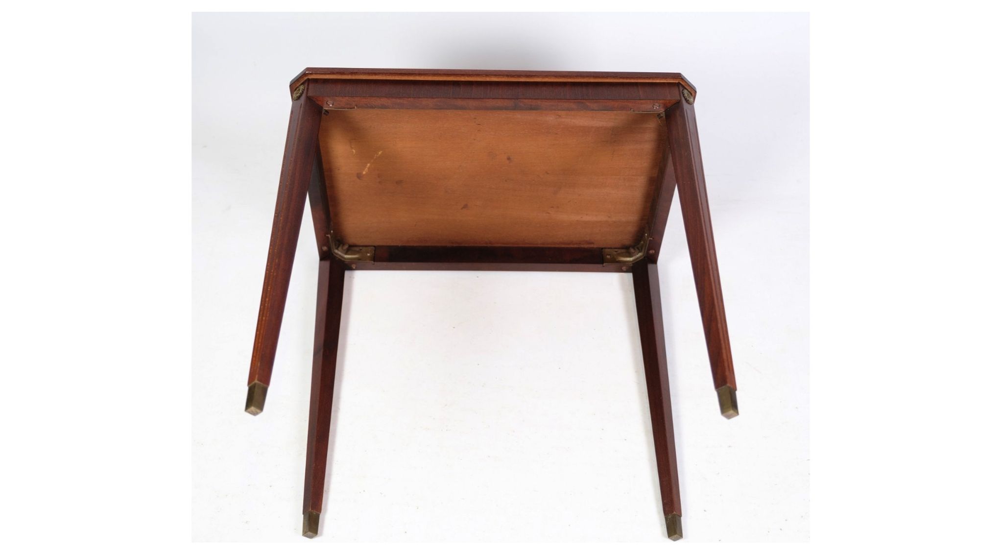 Side table decorated with bronze ornaments in light mahogany