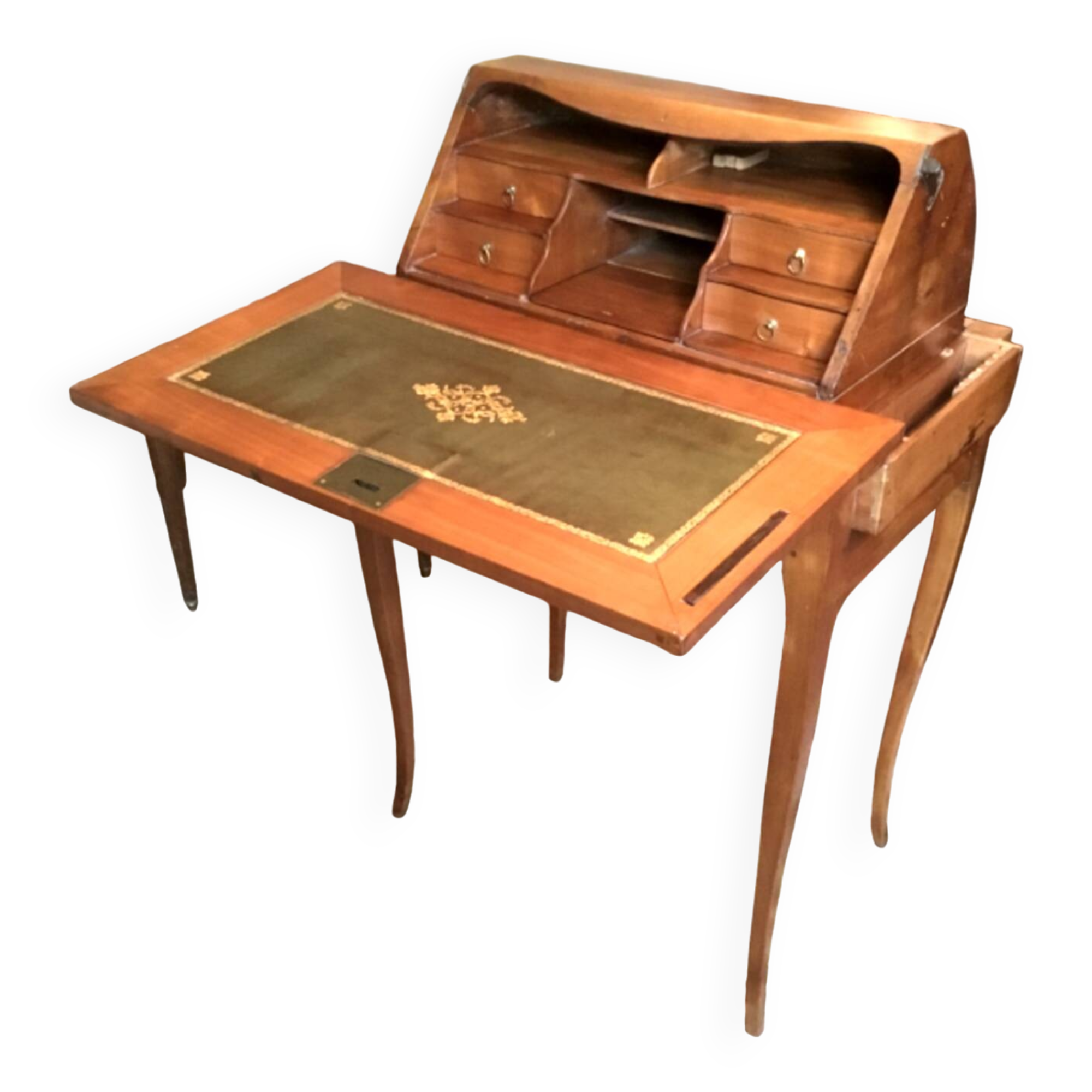 Louis XV style cherry wood capuchin desk with system