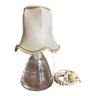 Vintage 70s glass bottle bedside lamp + lampshade
