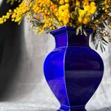 Blue earthenware vase