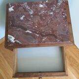 Art deco bedside table marble and wood