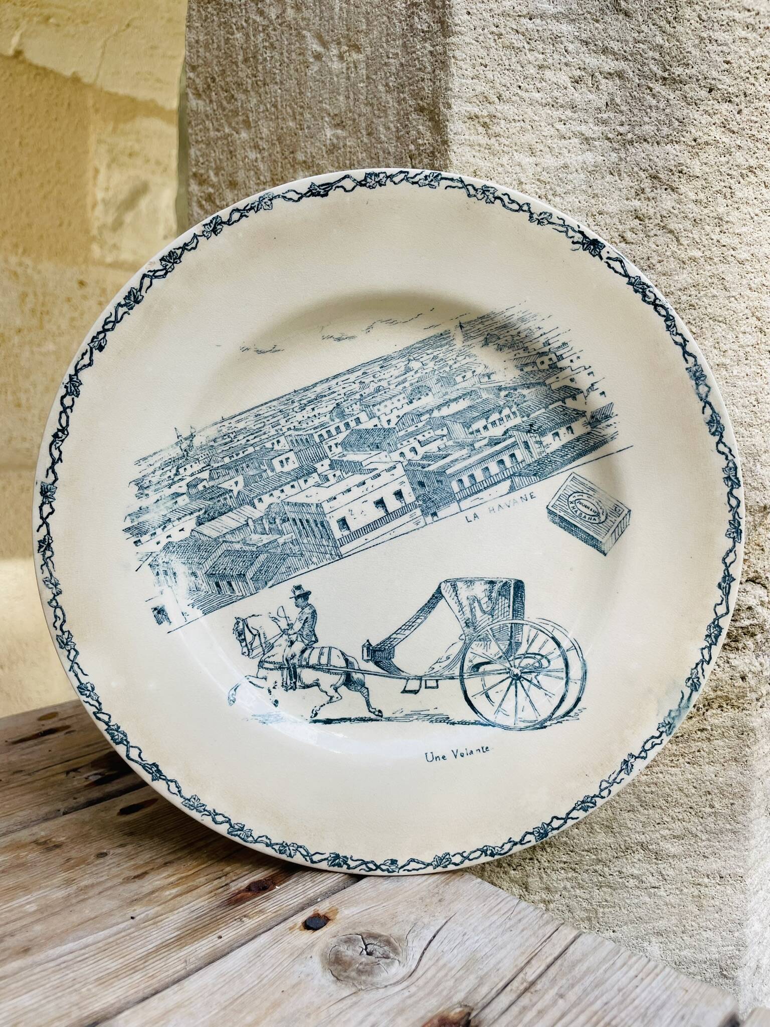 Flat ironstone plate KG Lunéville