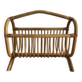 Vintage rattan magazine rack