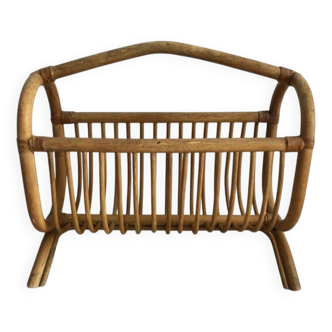 Vintage rattan magazine rack