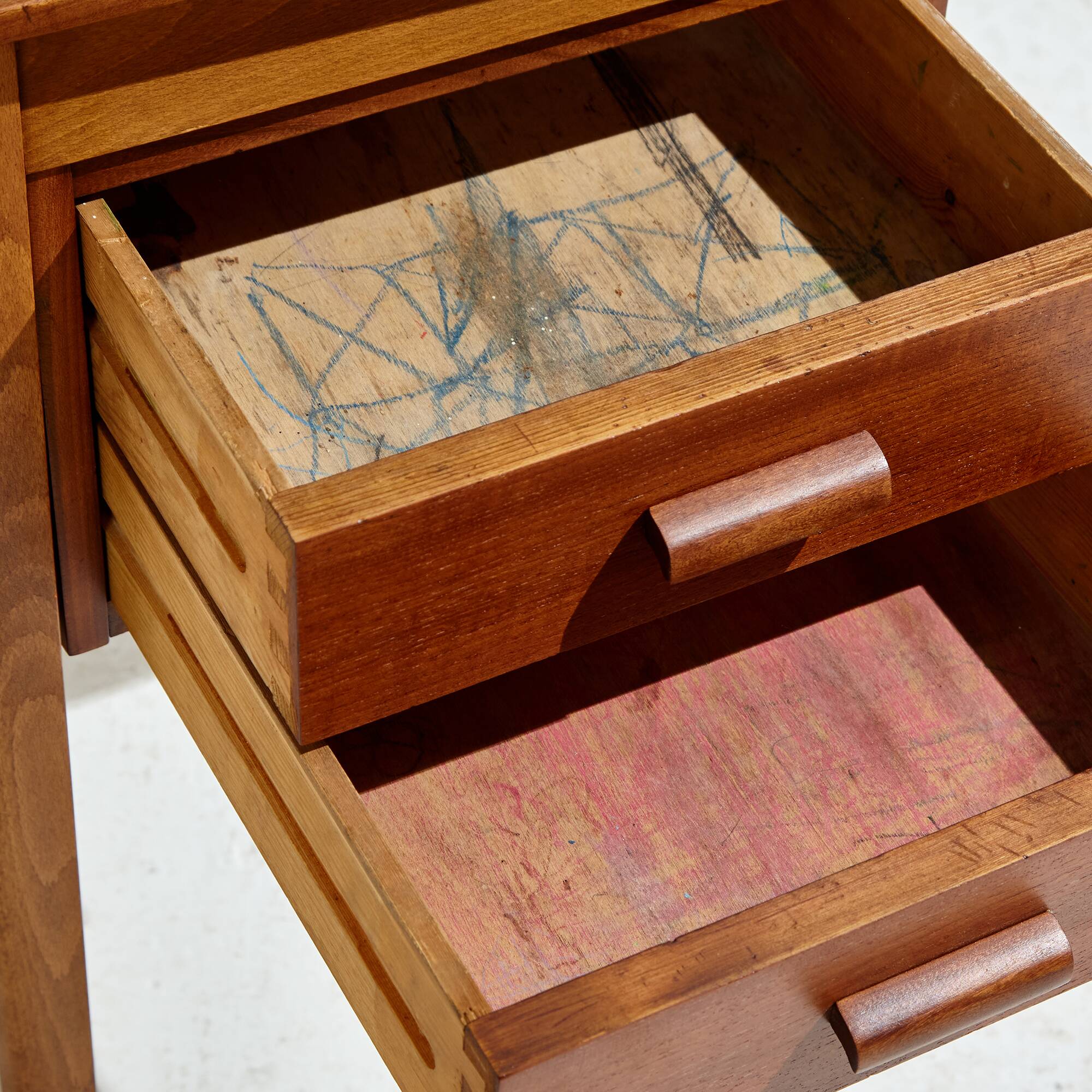 Restored teak and beech desk