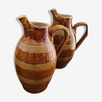 Set of 2 sandstone pitchers