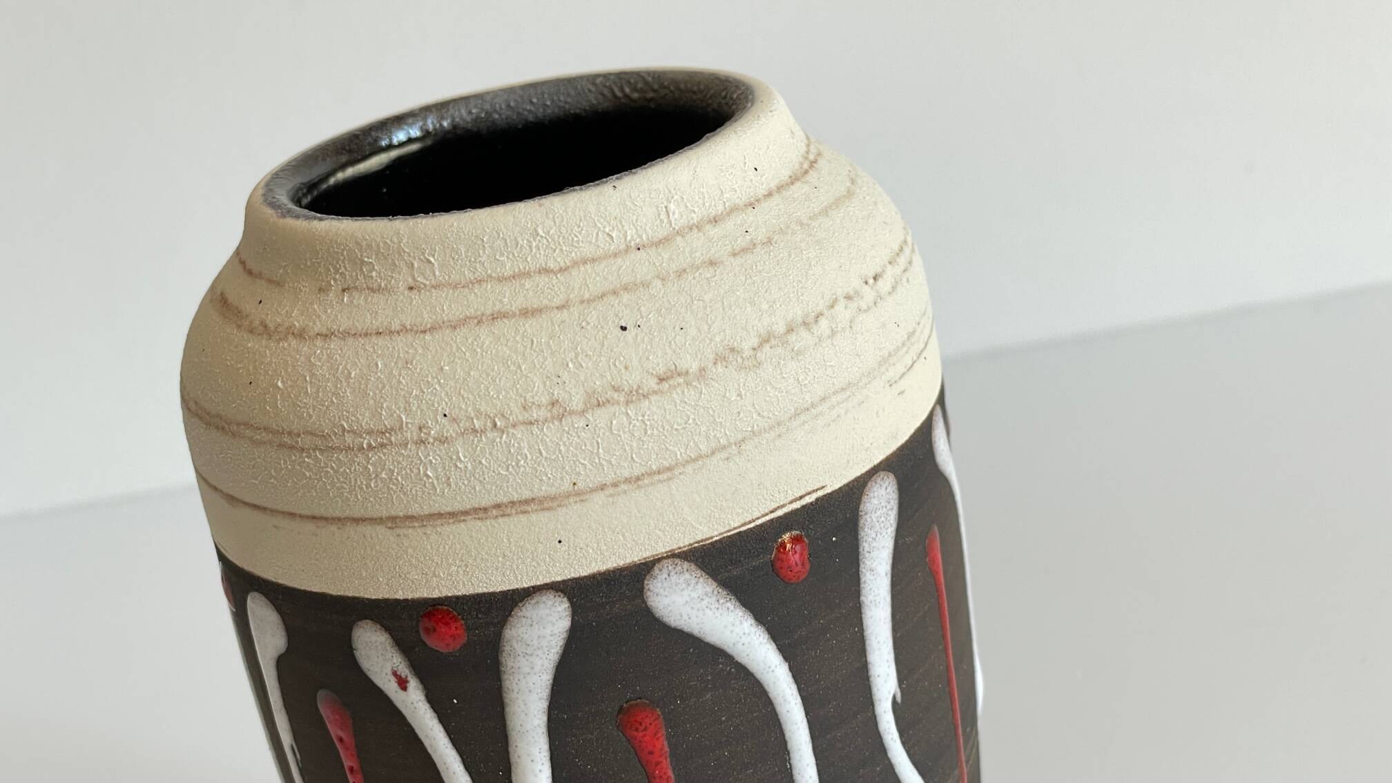 Handmade ceramic vase from the 1950s