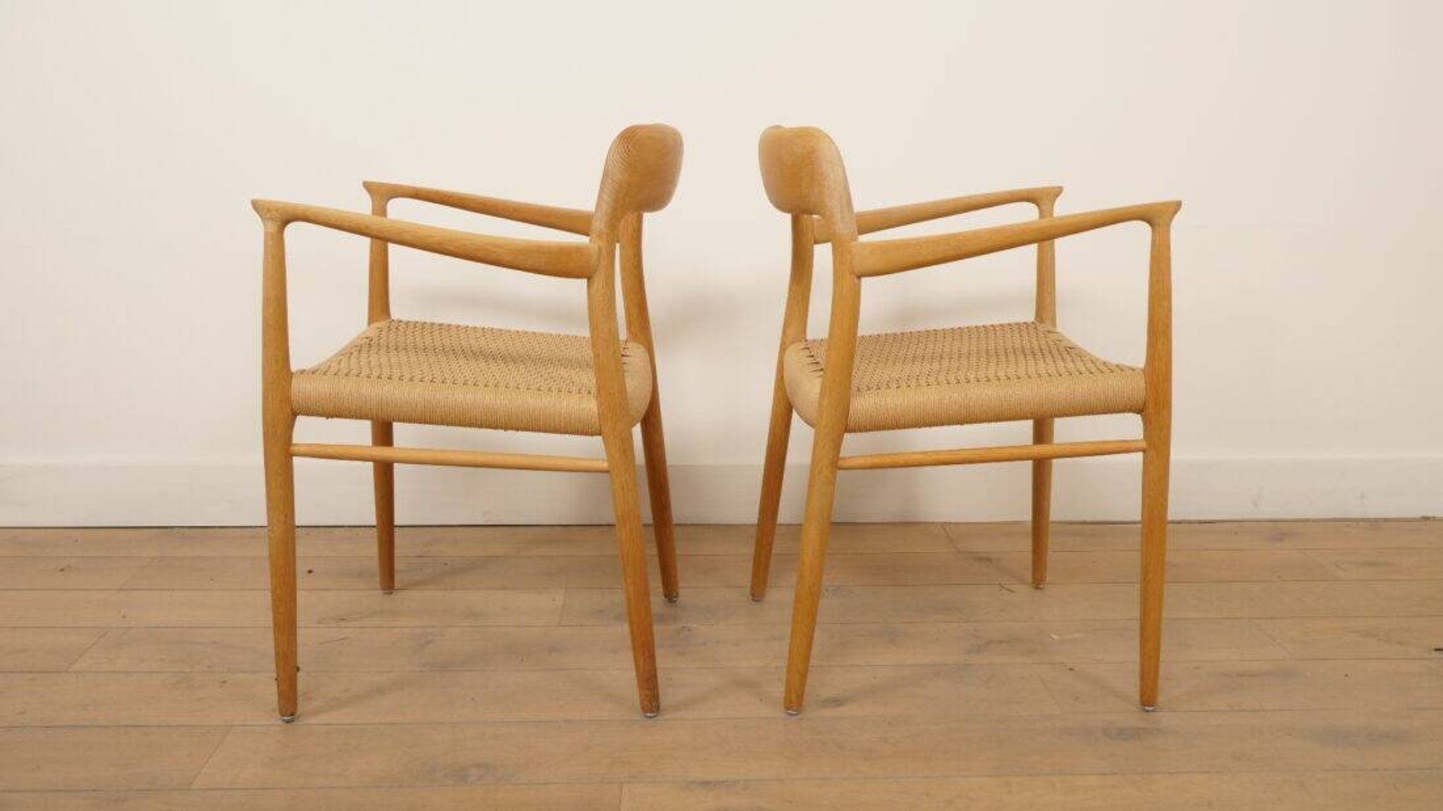 2 chaises de salle à manger Niels Otto Moller | Modèle 56 | Chêne | Rénovées