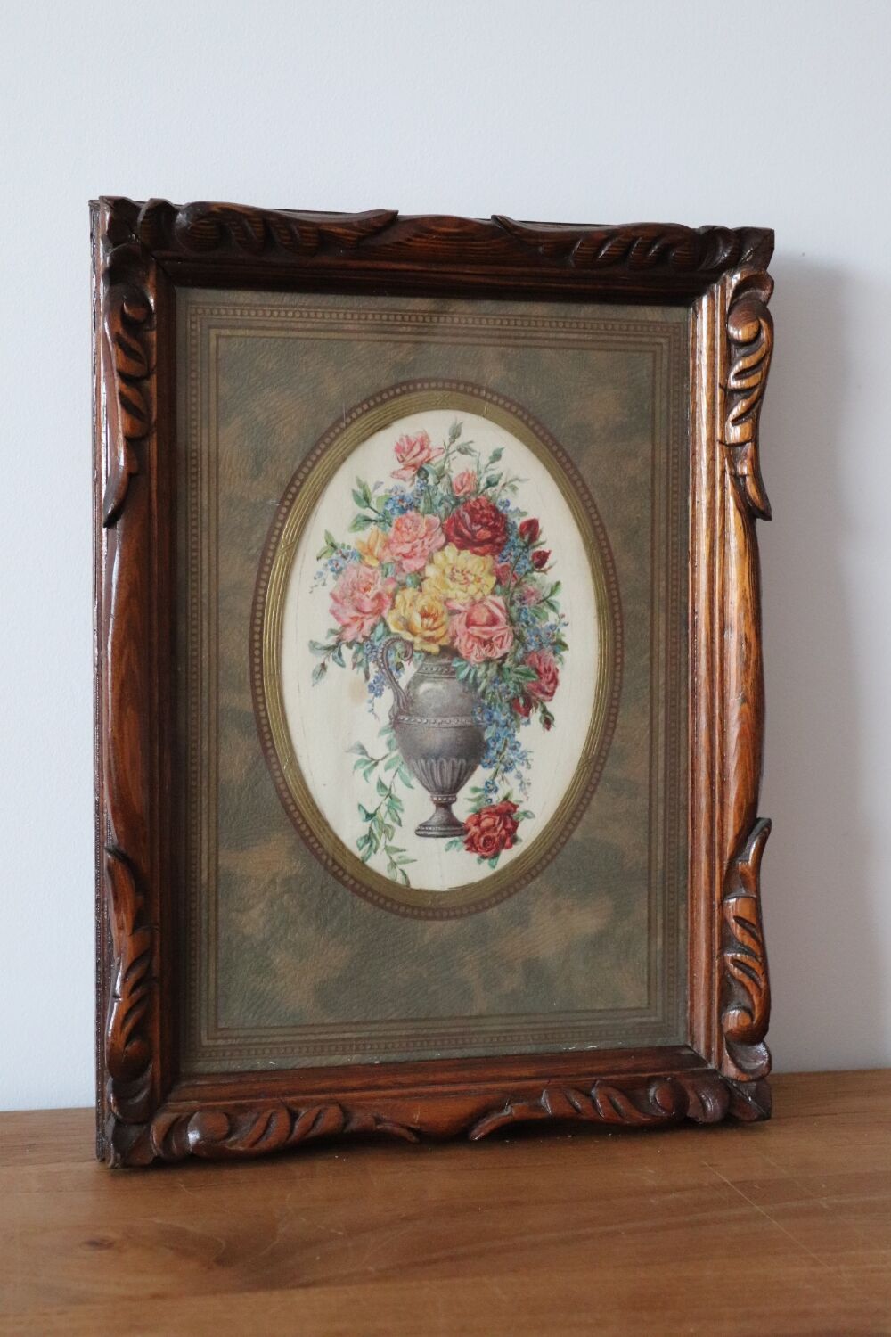 Old painting bouquet of flowers