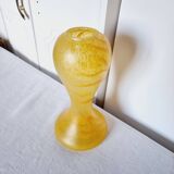 Vintage tulip shaped vase with flat base, in frosted (matte) blown glass
