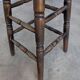 Chaise de bar en bois sculpté vintage : tabouret haut de ferme des années 1970