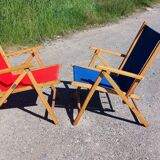 Pair of vintage folding armchairs plideal - 60s