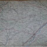 Old map of Tours, Blois, Orléans, Le Mans
