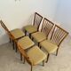 Lot of 6 old solid beech chairs, vintage design from the 60s, new fabric