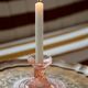 Pale pink glass candlestick mid-century, Europe, 1960s