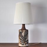Lampe de table moderne danoise unique Bodil Marie Nielsen avec imprimé feuilles, années 1960