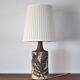 Unique Bodil Marie Nielsen Danish Modern Table Lamp with Leaves Print, 1960s
