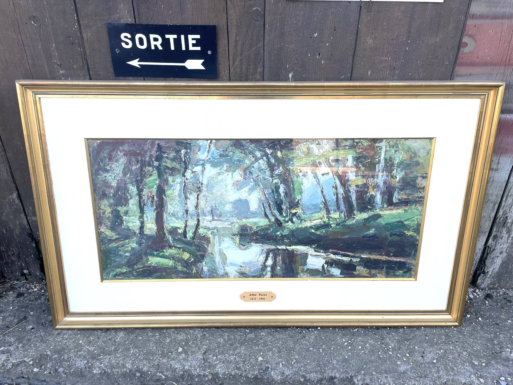 Painting by Abbé Calès, signed and framed.