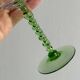 6 transparent green twisted stemmed glasses