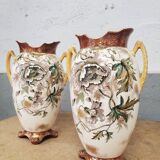 Pair of Satsuma ceramic vases