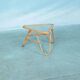 Vintage rattan coffee table from the sixties, bohemian rattan side table.