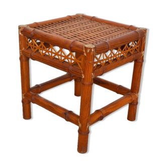 Wood and wicker coffee table