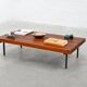 French slatted wood coffee table / bench, 1960s