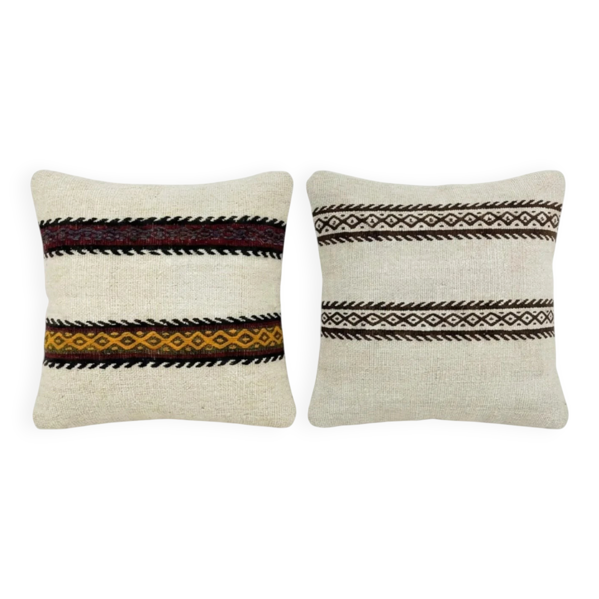 Set of 2 vintage kilim cushion covers 41x41 cm
