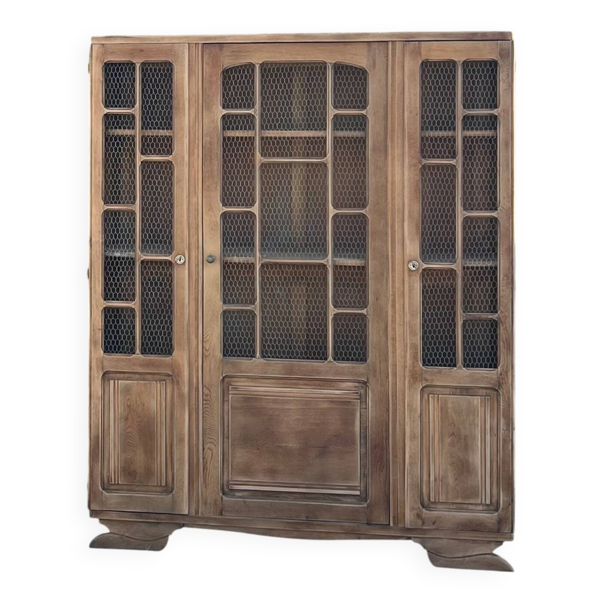 Antique solid oak wardrobe: dresser / bookshelf