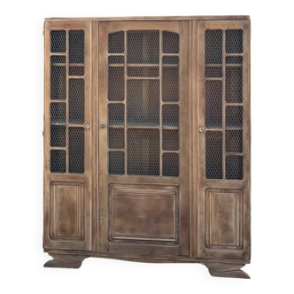 Antique solid oak wardrobe: dresser / bookshelf