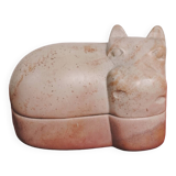 Soapstone hippopotamus box