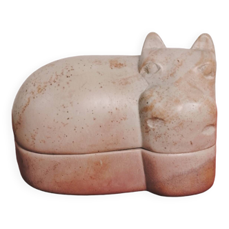 Soapstone hippopotamus box